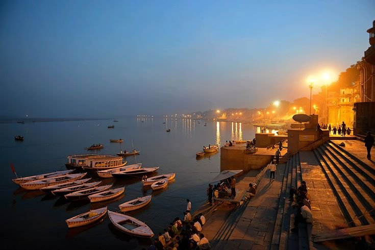 Boat Ride on the Ganges at Sunrise by castle and king