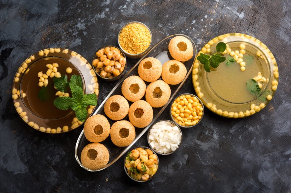 Pani Puri OR Golgappa is a popular Indian Chat menu, selective focus