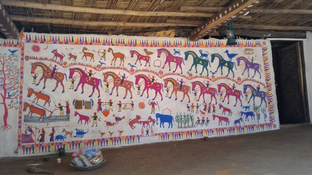 wall painting shilpgram udaipur by castle and king